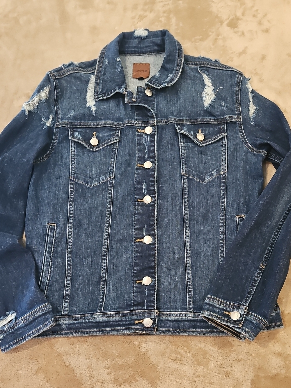 Joe's Jeans Distressed  Dark Blue Denim Jacket